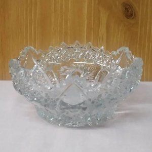 Antique Glass EAPG Bowl, Pressed Glass Dish, Pinwheel Starburst